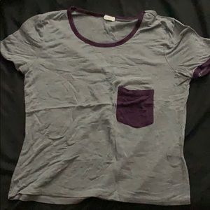 Grey and purple crop top
